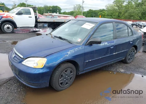 2003 Honda Civic Lx z USA, uszkodzony, nr VIN 2HGES16513H593796